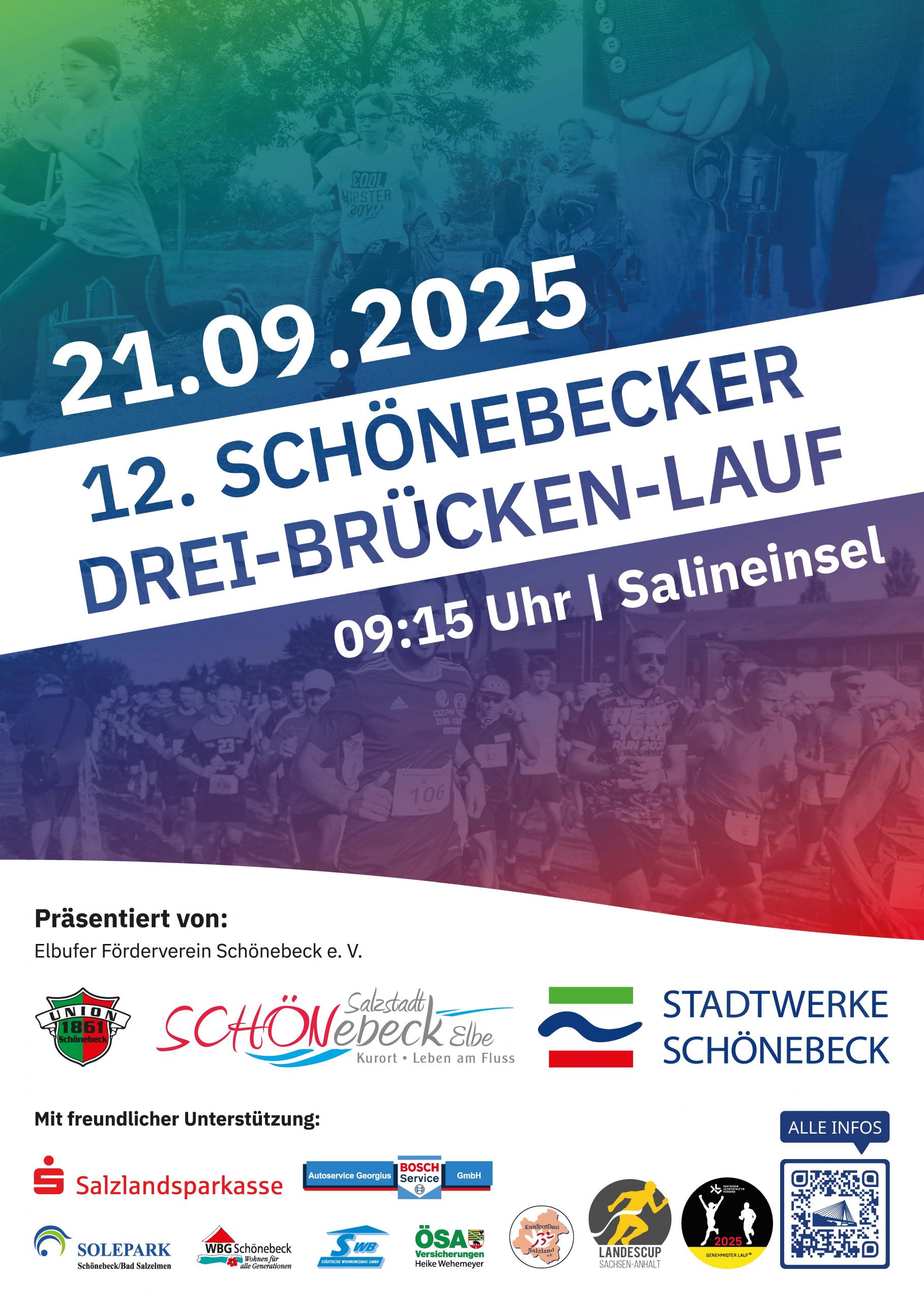 Drei-Brücken-Lauf 2025 Plakat [(c)Stadt Schönebeck (Elbe)]