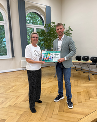 Schulleiterin Ines Hausherr beankte sich für die Unterstützung der Grundschule Käthe Kollwitz.