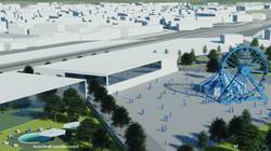 Modell einer möglichen Multifunktionshalle. © Bahnhofsquartierskonzept / Stadt Schönebeck (Elbe) multifunktionshallemodell