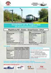 Plakat zur Sonderfahrt mit dem Zug nach Erfurt. © Veranstalter Plakat zur Sonderfahrt mit dem Zug nach Erfurt.