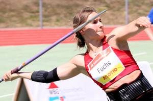 Annika Fuchs (OSC Potsdam) wurde mit 55,10 Metern Dritte.