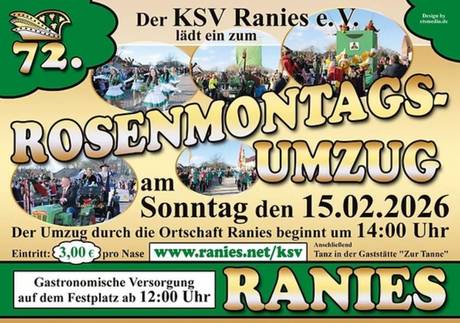 Ranieser Rosenmontagsumzug &copy; Kultur- und Sportverein (KSV) Ranies e.V.