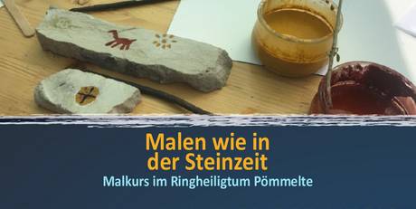 Malen wie in der Steinzeit im Ringheiligtum &copy; Salzlandkreis
