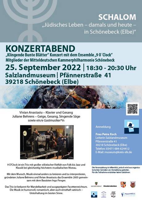 Konzert „Klingende Bunte Blätter“ mit dem Ensemble „9 O´Clock“ © Salzlandkreis