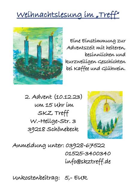 Plakat Weihnachtslesung 2023 © SKZ Treff