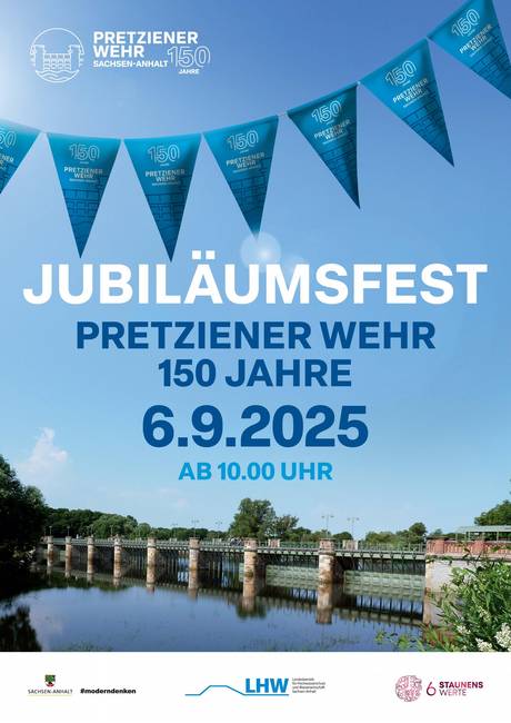 Plakat Jubiläumsfest &copy; Landesbetrieb für Hochwasserschutz und Wasserwirtschaft Sachsen-Anhalt