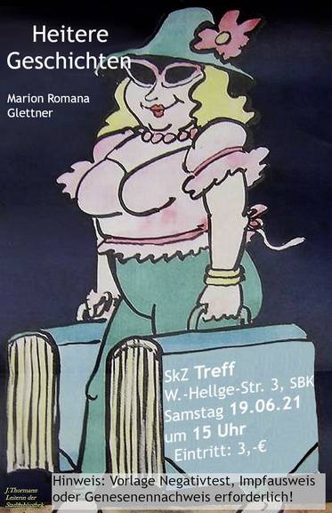 Das Plakat wirbt für die Lesung. © SKZ Treff. Plakat Ramona Glettner Treff ©SKZ Treff.