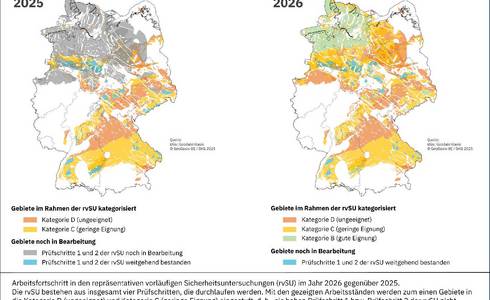 BGE veröffentlicht am 27. Oktober 2026 einen neuen Arbeitsstand zur Endlagersuche © Bundesgesellschaft für Endlagerung Arbeitsstand