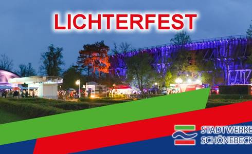 26. Lichterfest im Kurpark präsentiert von den Stadtwerken Schönebeck am 2. Mai 2026.